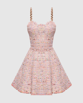 Balmain Pink tweed mini dress HF1R2302XM17
