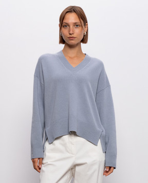 Peserico Blue wool, silk and cashmere pullover A99276F07K09283