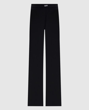 Off-White Black flared pants with OFF logo print 2CD023C99JER001
