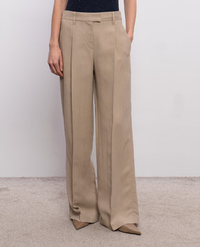 Brunello Cucinelli Beige linen pants MH126P8884