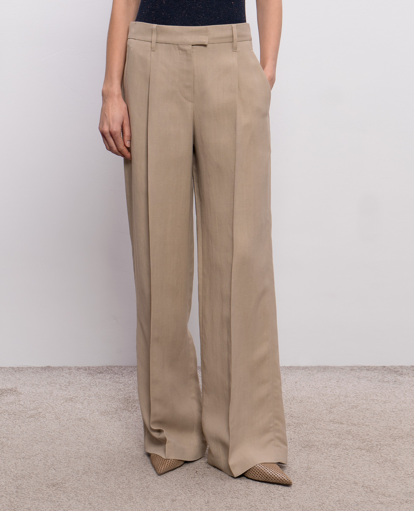 Beige linen pants Brunello Cucinelli 3