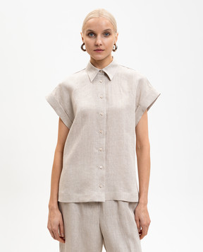 Peserico Gray linen shirt S0649802629