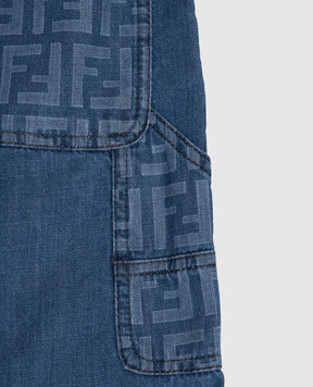 Fendi Children's blue denim Bermuda shorts JMF584AVWI