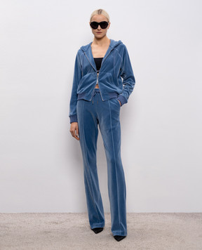 Tom Ford Blue velvet sports jacket with monogram FLJ070JEX154