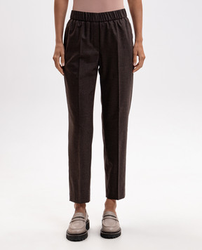 Peserico Brown wool and cashmere pants A04572Z03358