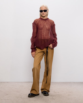 Ann Demeulemeester Burgundy wool and silk sweater B0014325KN069