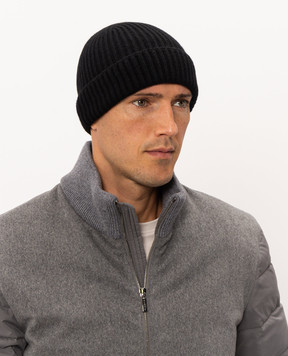 Doriani Cashmere Black cashmere hat 142B10