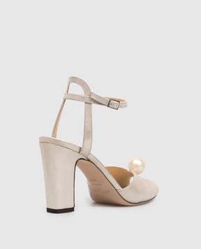 Jimmy Choo Sacora gold leather sandals SACARIA85UYX