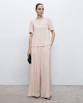 Peserico Pink T-shirt with a monil chain S0651901930