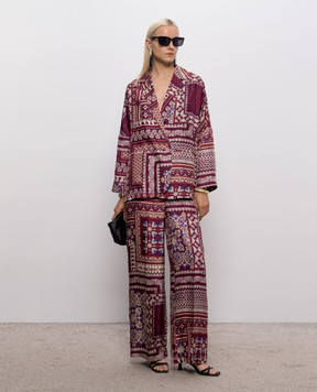 Momoni Cocos Bis burgundy silk pants MOPA05301MO
