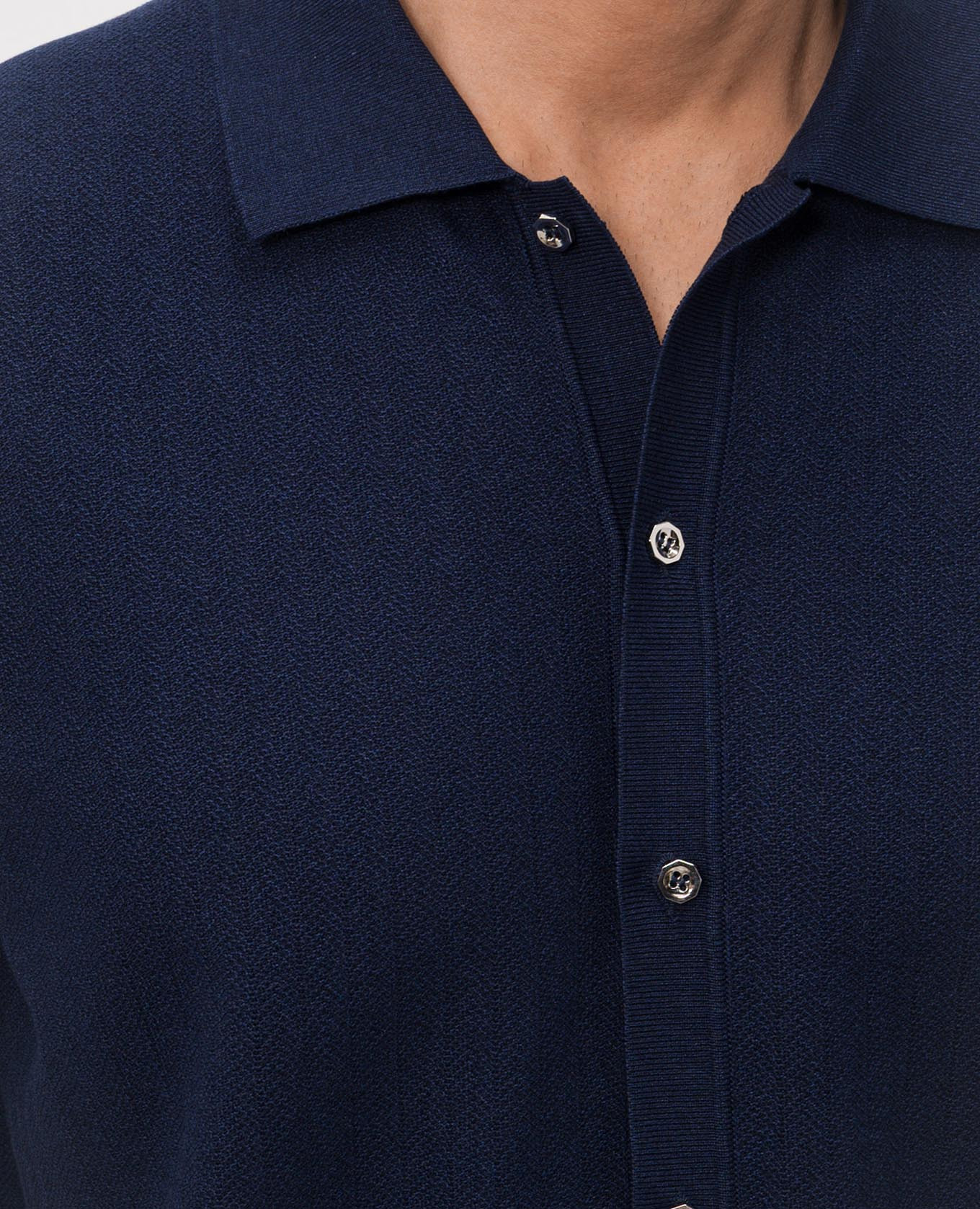 

Blue short-sleeved shirt with silk Stefano Ricci