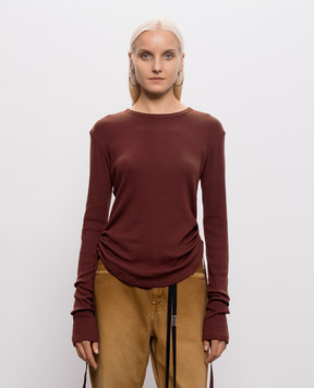 Ann Demeulemeester Terracotta ribbed long sleeve B0014242FA659