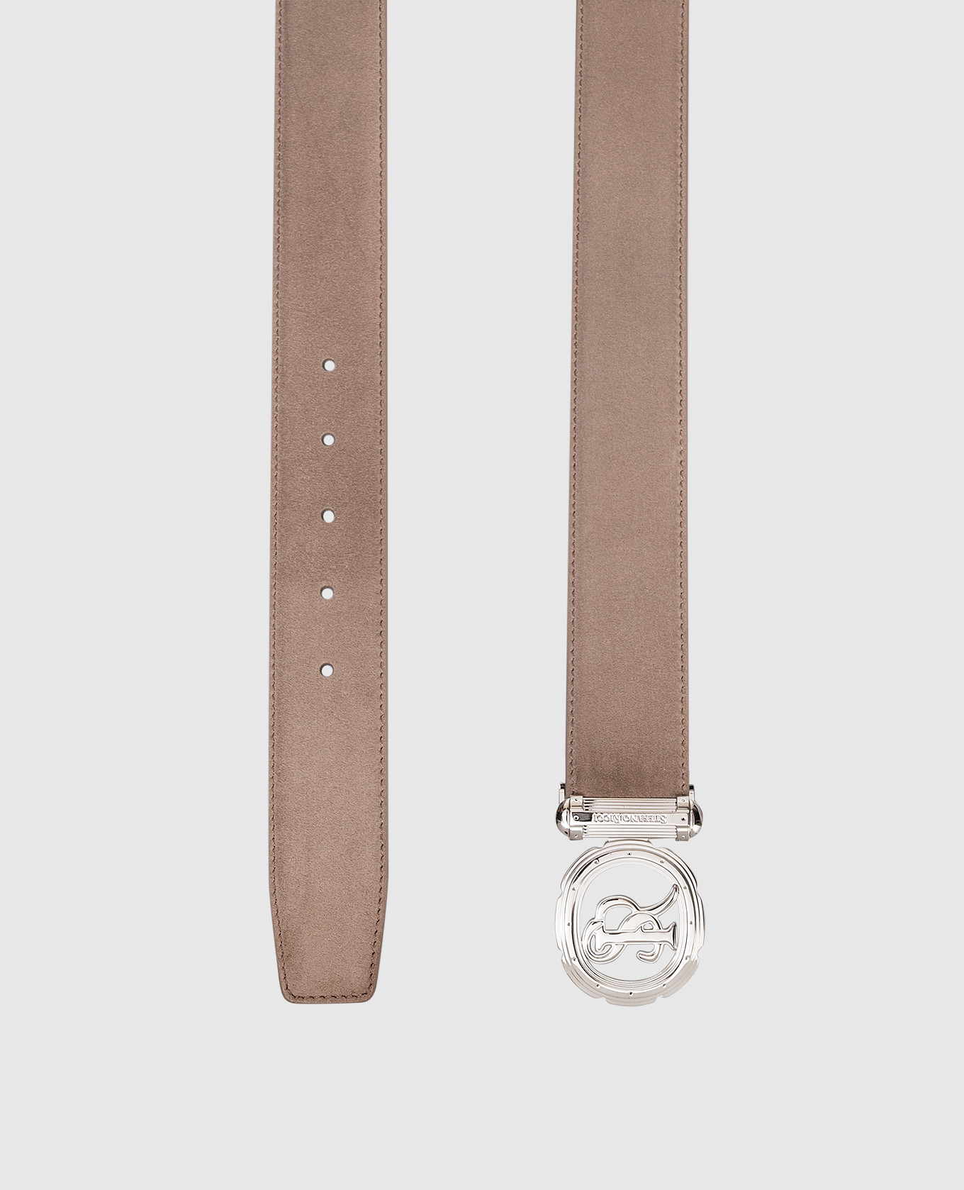 

Beige suede belt with logo Stefano Ricci
