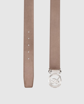 Stefano Ricci Beige suede belt with logo N381SDC527P