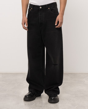Vetements Black jeans with holes MH27DJ087B