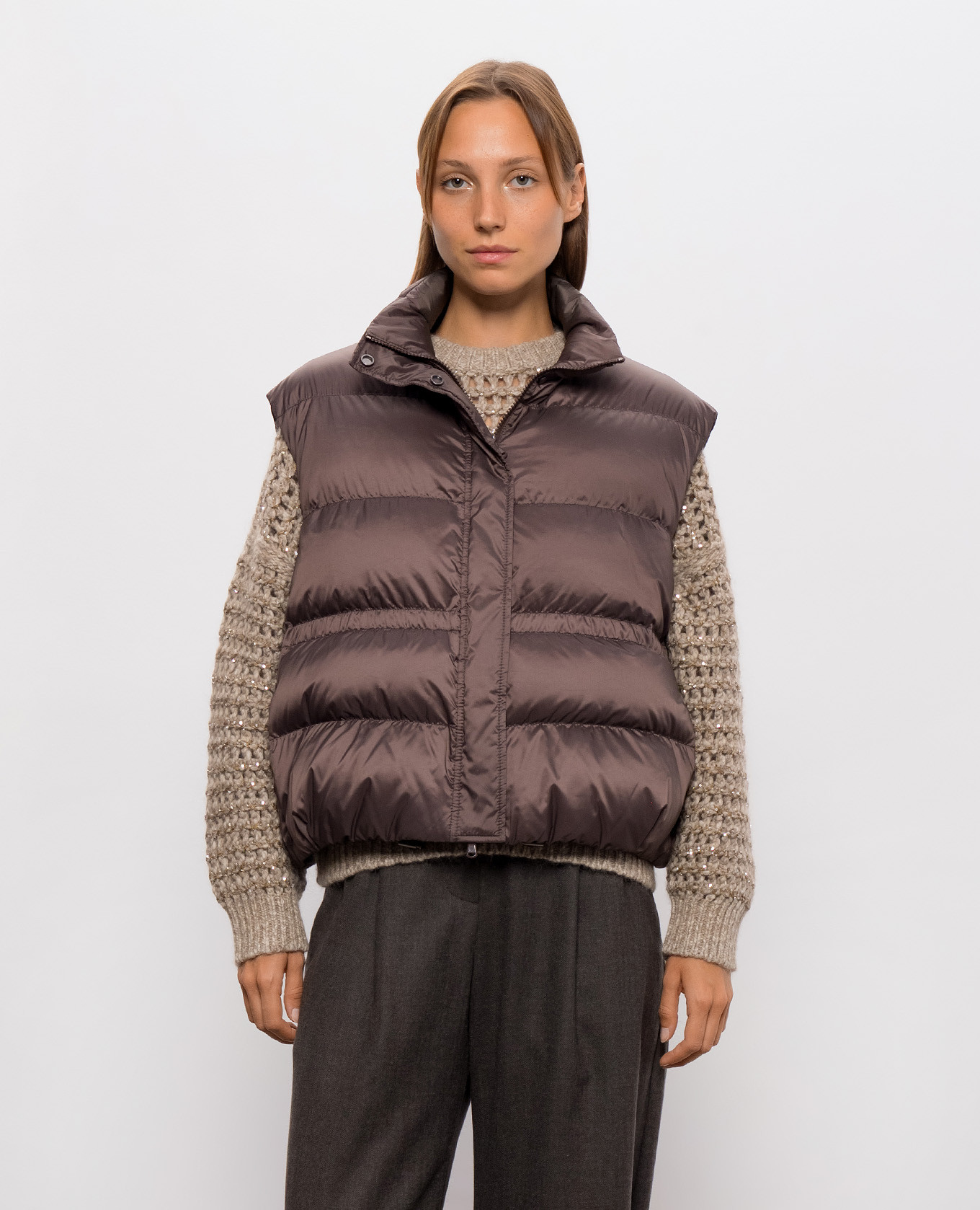 Brown down vest Brunello Cucinelli 3
