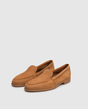 Santoni Brown nubuck loafers WULB72051GC2SPRX