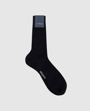 Bresciani Navy ribbed socks with logo MC034UN0004XX