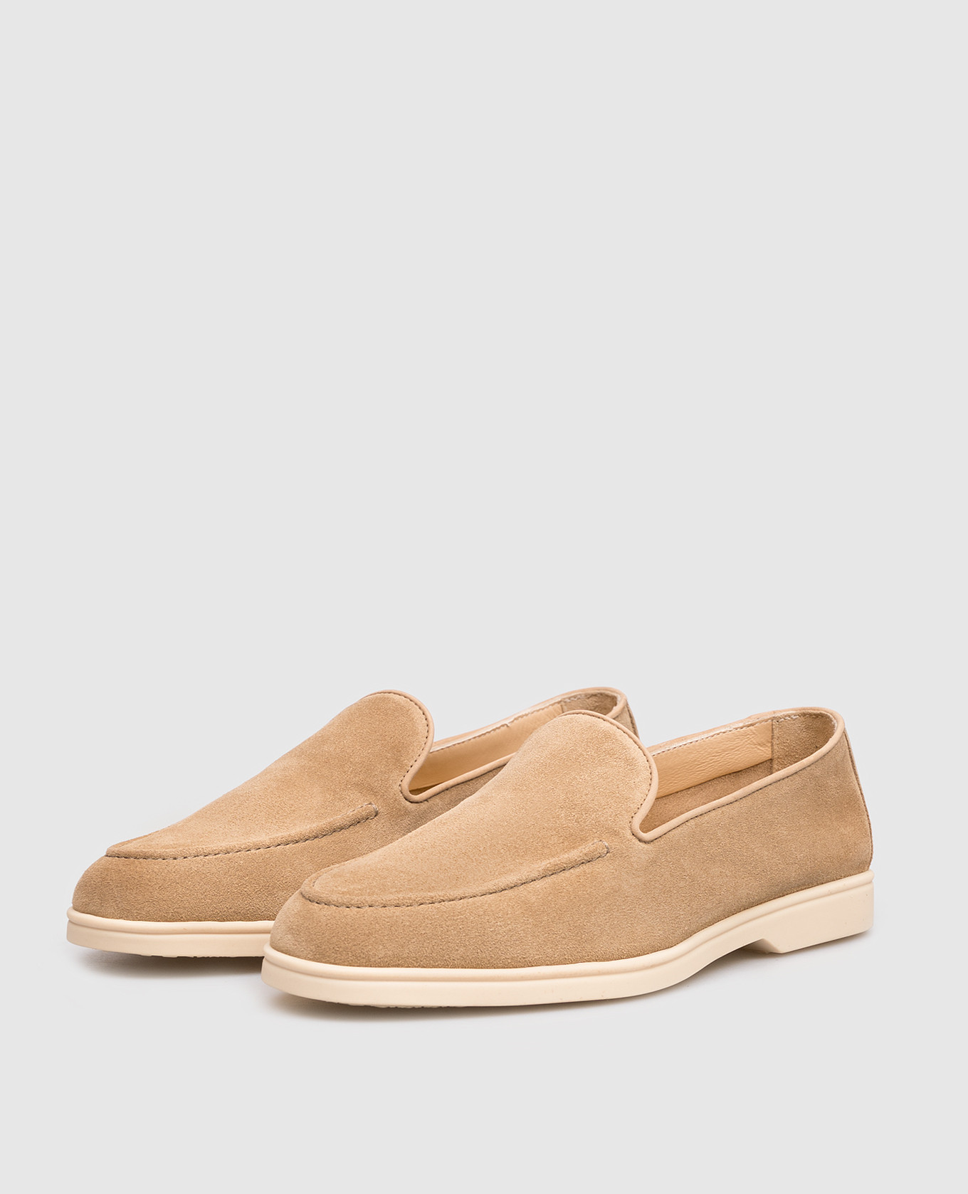 

Brown suede loafers with textured logo Doucal's