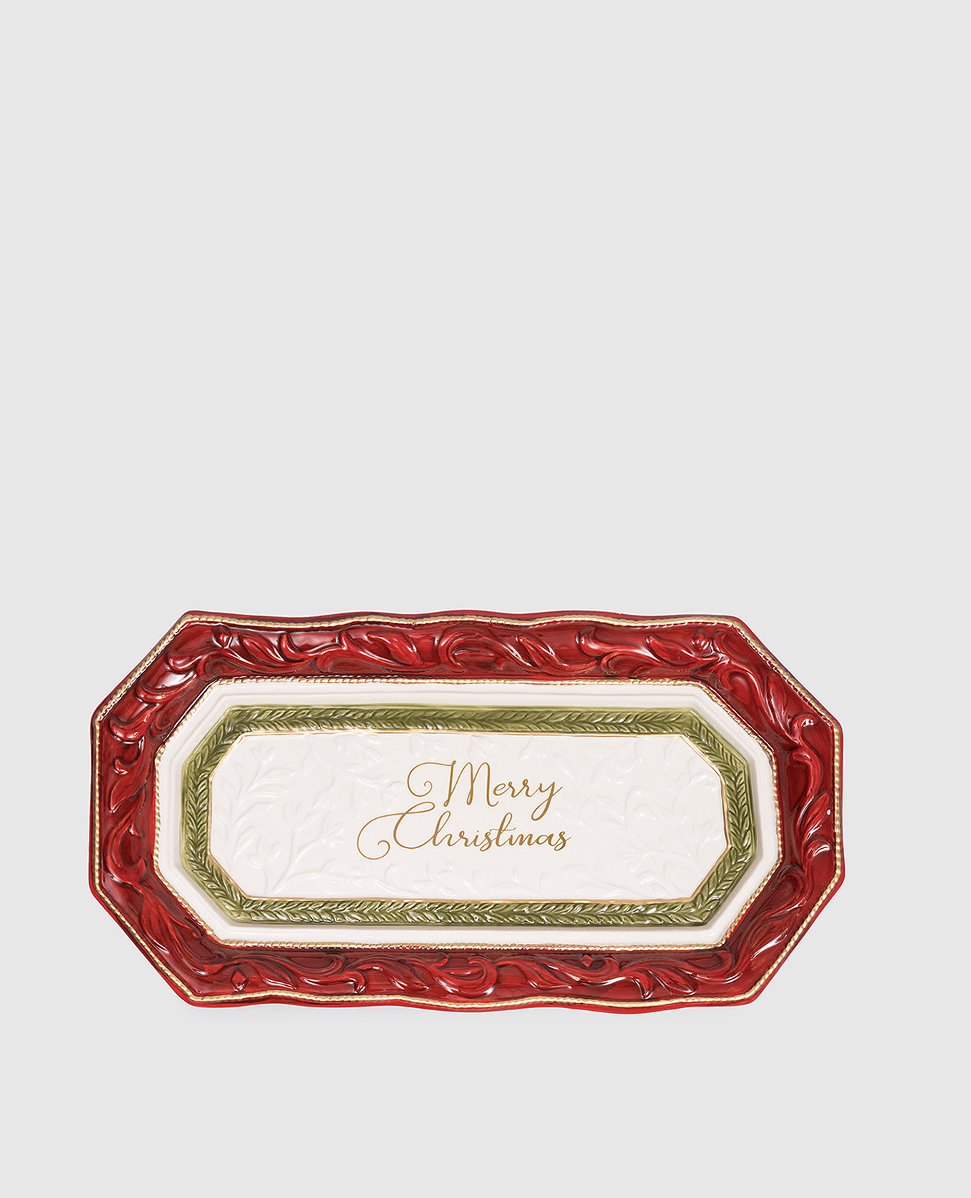 

Merry Christmas ceramic bread dish Fitz&Floyd, White