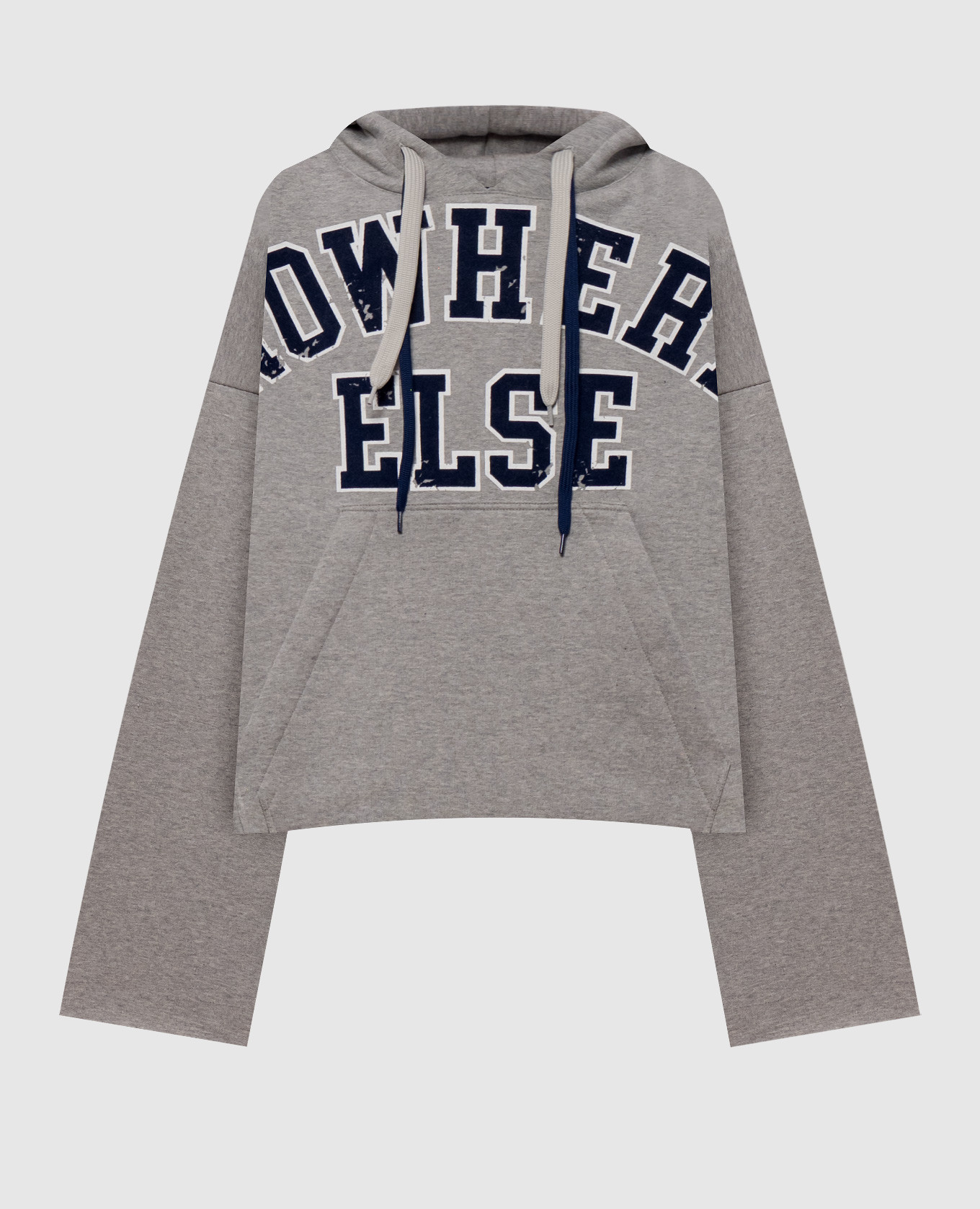 Grey melange Flip printed hoodie