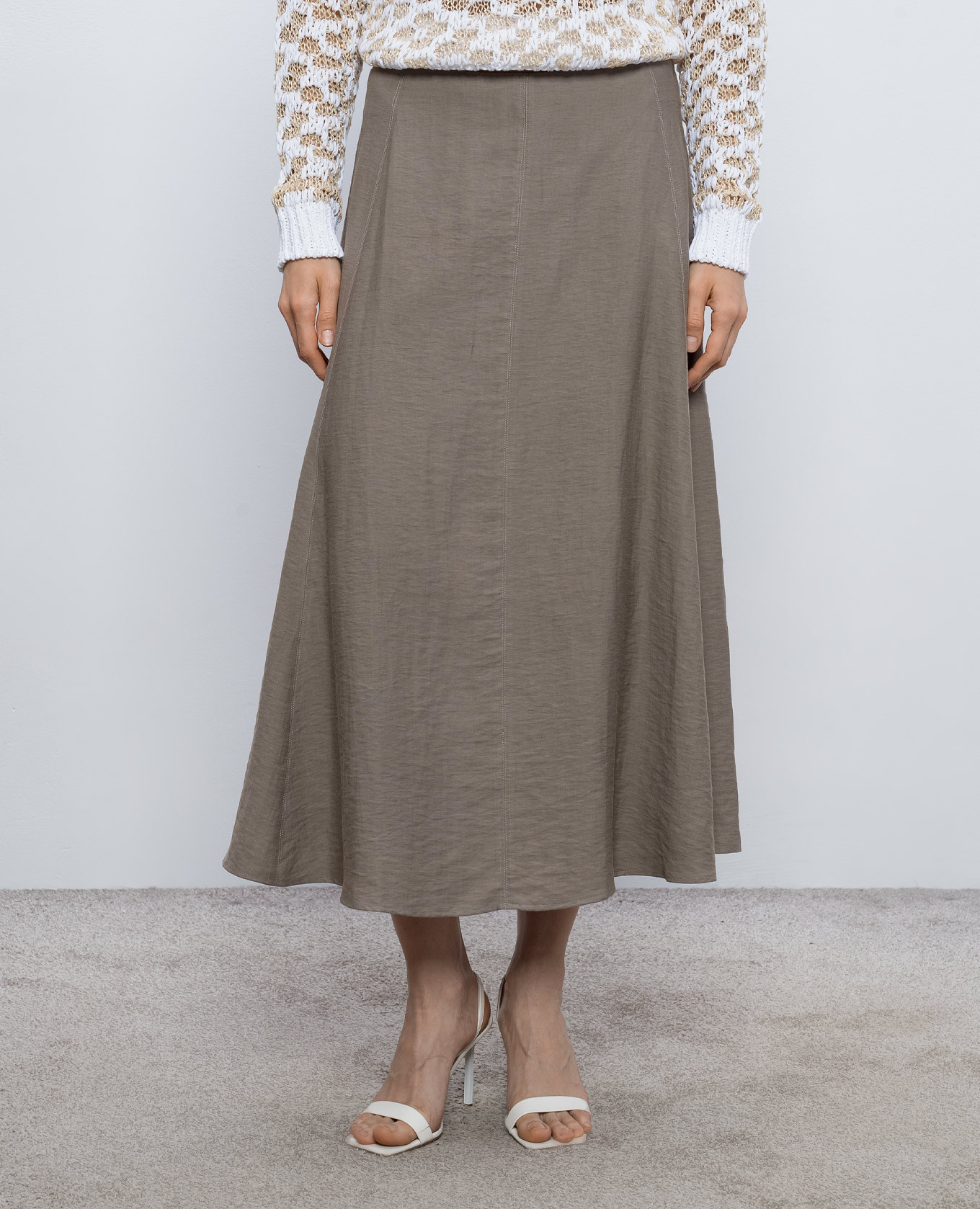 Brown skirt with linen Peserico 3