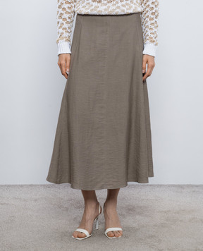Peserico Brown skirt with linen A0504605435