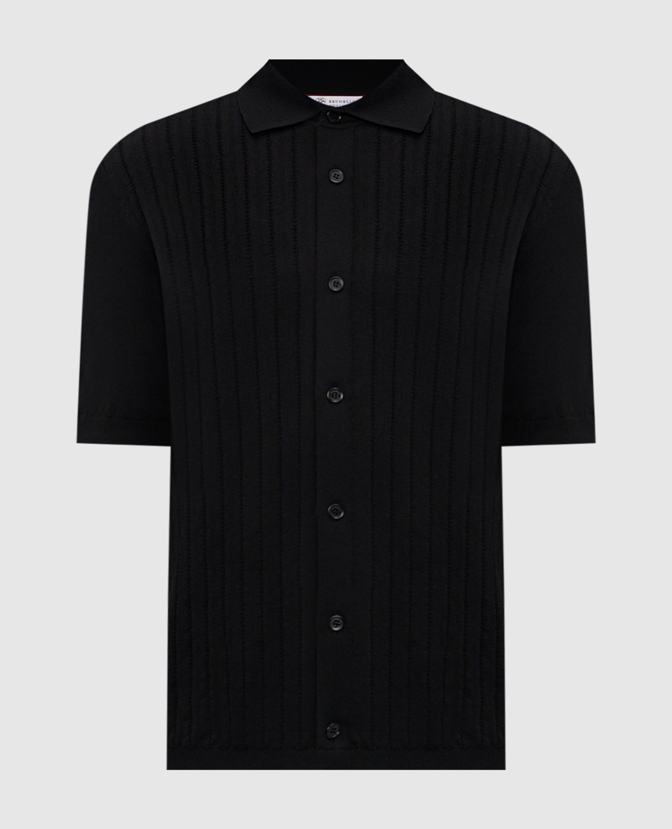 Black shirt with woven pattern