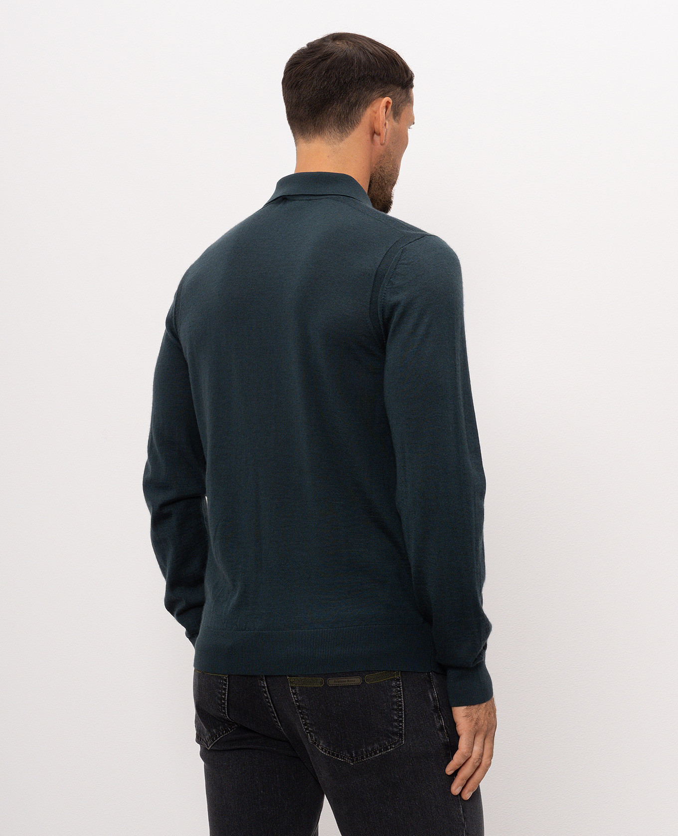 Green cashmere and silk polo shirt Stefano Ricci 4