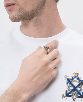 Off-White Silver ring with Arrow emblem OMOC078C99MET001