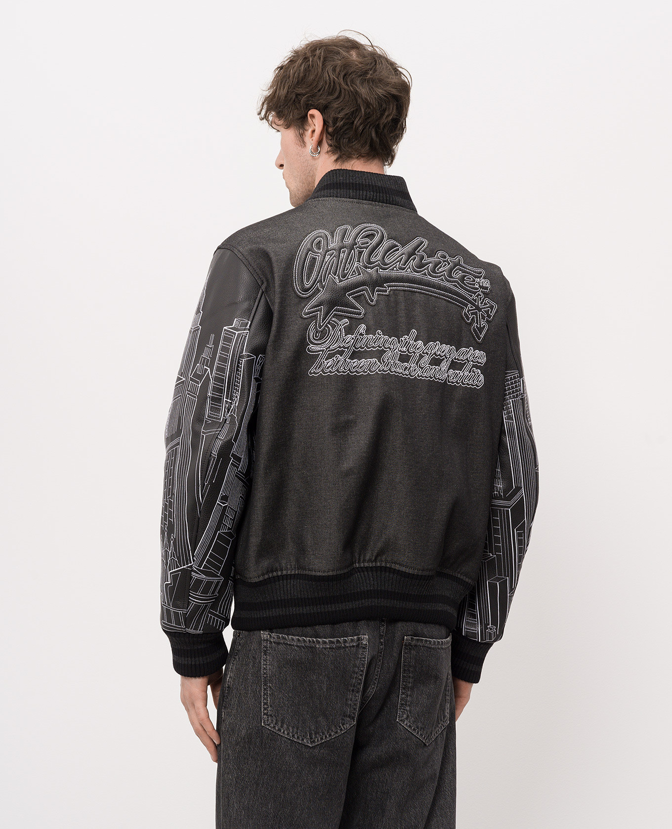 

Skyline dark grey combo bomber jacket Off-White