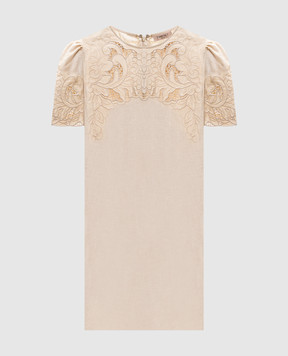 Twinset Beige mini dress with linen 261TP2310