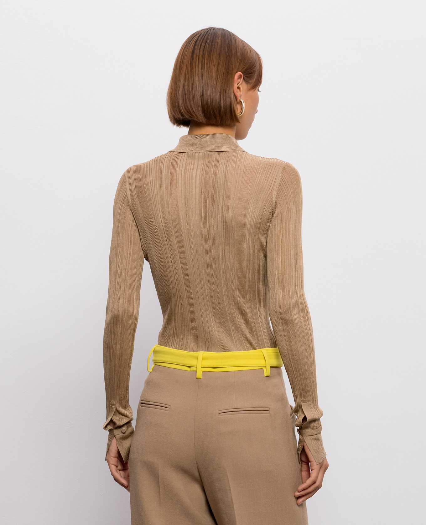 Tamar brown silk cardigan Gabriela Hearst 4