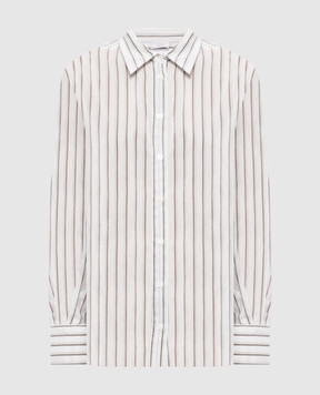 Peserico White striped silk shirt A06338D08354