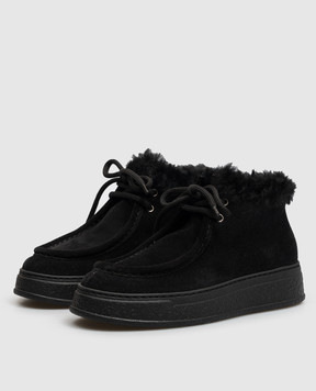 AGL Giuly black suede deserts with fur GIULYWINTER