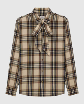 Saint Laurent Beige Lavallière check shirt 838890Y31VA