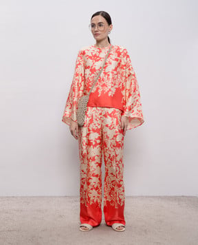 Agnona Pink silk pants T71008YS4064