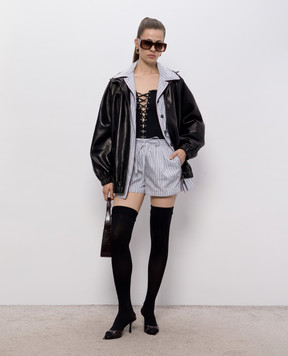 Dolce&Gabbana Gray striped shorts FTDMCTFR51X