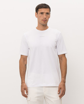 Peserico White T-shirt with contrast logo print R55557J0Q300089