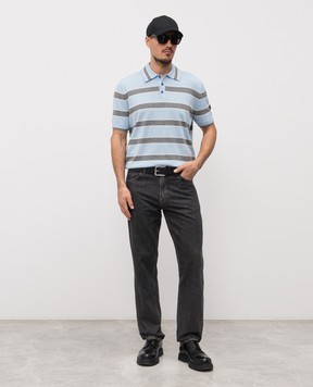 Iceberg Blue striped polo shirt A0029503