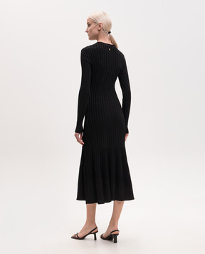 Ami Paris Black ribbed dress FDR672KN0160
