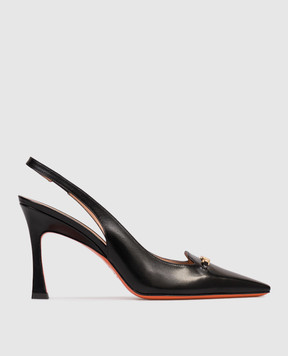 Santoni Black leather slingbacks WDTV72113HA2NWLN