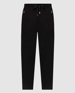 Dolce&Gabbana Black pants with logo patch GVZAETGK302