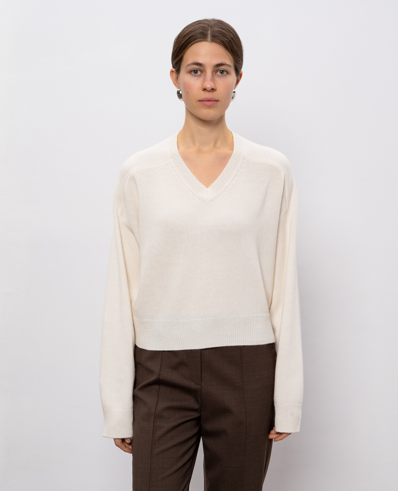 

ANZOR white cashmere pullover Loulou de Saison