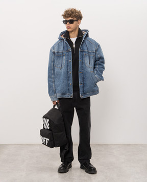 Off-White Blue denim jacket with a worn effect 44MYE09SF26D002