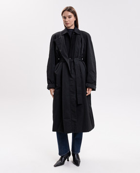 Carven Black insulated raincoat with silk 6262K21052