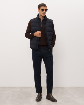 Bertolo Cashmere Brown wool and silk polo shirt 902636002587