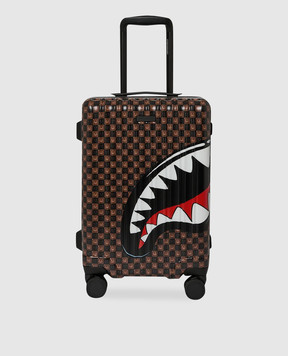 Sprayground SHARKS IN PARIS GRIN & GRIND children's brown suitcase 910CL327NSZ