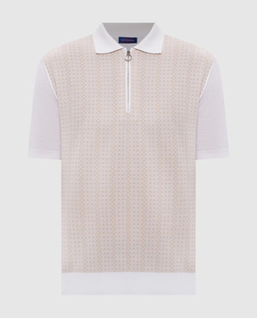 Stefano Ricci White patterned silk polo shirt W505038P31W26109
