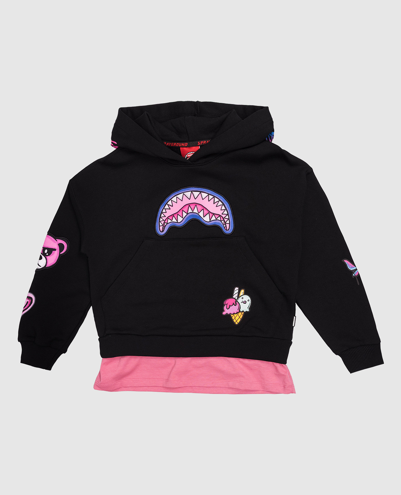 Children's black Graffiti hoodie Sprayground